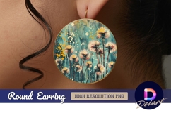 Dandelion field Round Earring PNG Product Image 1