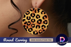 Round earring png leopard print design Product Image 1