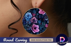 Floral circle Round Earring PNG Product Image 1