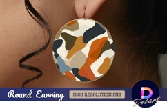 Abstract blob art circle Round Earring PNG Product Image 1