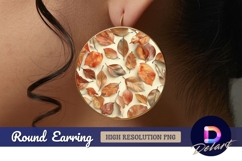 Autumn leaves seamless pattern Round Earring PNG Product Image 1