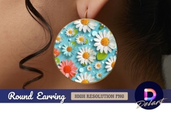 Floral Round Earring PNG Product Image 1
