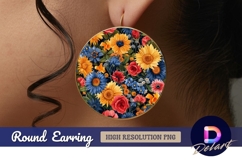 Floral for Round Earring PNG Product Image 1
