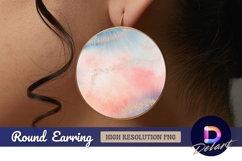 Pastel watercolor Round earring png texture Product Image 1