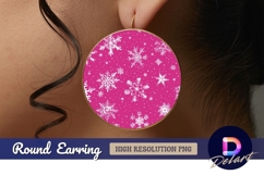 Pink snowflake Round Earring PNG Product Image 1