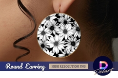 Daisy flower arrangement Round Earring PNG Product Image 1