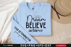 Dream Believe Achieve Sleeve SVG, Motivational SVG Design Product Image 1