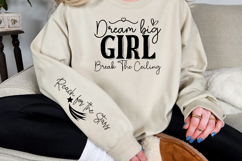 Dream big girl break the ceiling Sleeve SVG Design Product Image 2