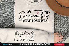 Dream Big Stay Positive Sleeve SVG, Positivity SVG Design Product Image 1