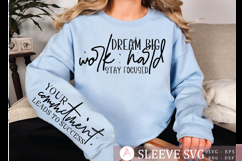 Dream big work hard stay focused Sleeve Svg Design Product Image 1