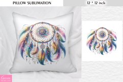 Watercolor Dream Catcher|Vintage Floral Pillow Sublimation Product Image 1