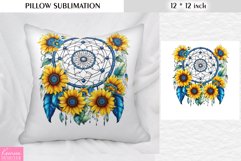 Watercolor Dream Catcher|Vintage Floral Pillow Sublimation Product Image 1