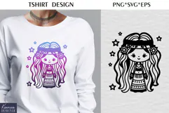 Moon Child|Floral Moon| T-shirt Dream Catcher SVG Product Image 3
