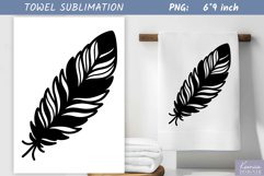 Vintage Black Feather Towel Sublimation Product Image 1