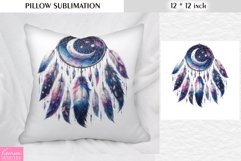 Watercolor Dream Catcher|Vintage Floral Pillow Sublimation Product Image 1