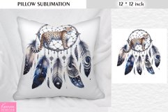 Watercolor Dream Catcher|Vintage Floral Pillow Sublimation Product Image 1