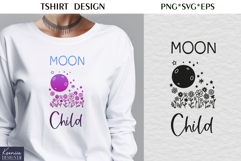 Moon Child|Floral Moon| T-shirt Dream Catcher SVG Product Image 3