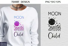 Moon Child|Floral Moon| T-shirt Dream Catcher SVG Product Image 3