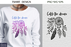 Moon Child|Floral Moon| T-shirt Dream Catcher SVG Product Image 4