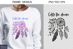 Moon Child|Floral Moon| T-shirt Dream Catcher SVG Product Image 4