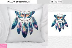 Watercolor Dream Catcher|Vintage Floral Pillow Sublimation Product Image 1