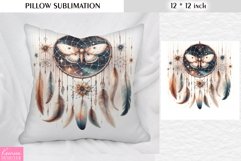 Watercolor Dream Catcher|Vintage Floral Pillow Sublimation Product Image 1