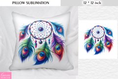 Watercolor Dream Catcher|Vintage Floral Pillow Sublimation Product Image 1
