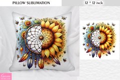 Watercolor Dream Catcher|Vintage Floral Pillow Sublimation Product Image 1