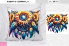 Watercolor Dream Catcher|Vintage Floral Pillow Sublimation Product Image 1