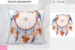 Watercolor Dream Catcher|Vintage Floral Pillow Sublimation Product Image 1