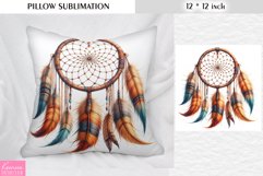 Watercolor Dream Catcher|Vintage Floral Pillow Sublimation Product Image 1