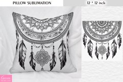 Watercolor Dream Catcher|Vintage Floral Pillow Sublimation Product Image 1