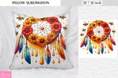 Watercolor Dream Catcher|Vintage Floral Pillow Sublimation Product Image 1