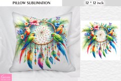 Watercolor Dream Catcher|Vintage Floral Pillow Sublimation Product Image 1