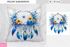 Watercolor Dream Catcher|Vintage Floral Pillow Sublimation Product Image 1