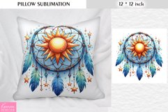 Watercolor Dream Catcher|Vintage Floral Pillow Sublimation Product Image 1