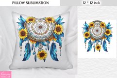 Watercolor Dream Catcher|Vintage Floral Pillow Sublimation Product Image 1