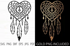 Boho heart for valentine's day, svg design for shirt