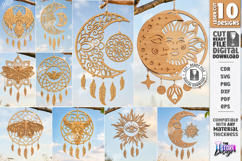 Wooden Dream Catcher Laser Cut Bundle | Boho Wall Hanging Product Image 1