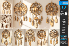 Wooden Dream Catcher Laser Cut Bundle | Boho Wall Hanging Product Image 1