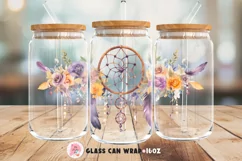Tumbler Sublimation Dream Catcher, 16 oz glass can wrap, Libbey 16 oz template, can glass beer
