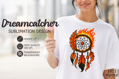 Boho feathers Dreamcatcher sublimation Flaming Dreamcatcher Product Image 1
