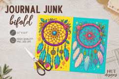 Boho Dreamcatcher Junk Journal Bifold Colorful dreamcatcher Product Image 1
