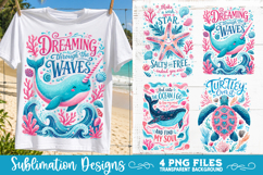 Boho sea creatures sublimation PNG, Ocean creatures 4 PNG Product Image 2