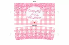 dreaming of pink christmas 40oz quencher tumbler sublimation full wrap high resolution transparant background