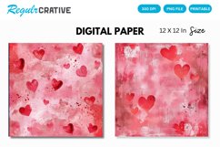 Dreamy Alcohol Ink And Sparkling Hearts Digital Paper Product Image 1