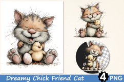 Dreamy Chick Friend Cat Clipart Product Image 1