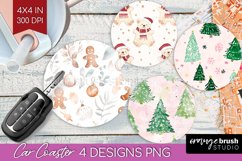 Dreamy Christmas Car Coaster - Christmas Coaster PNG Product Image 1