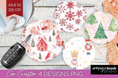 Dreamy Christmas Car Coaster - Christmas Coaster PNG Product Image 1