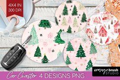 Dreamy Christmas Car Coaster - Christmas Coaster PNG Product Image 1